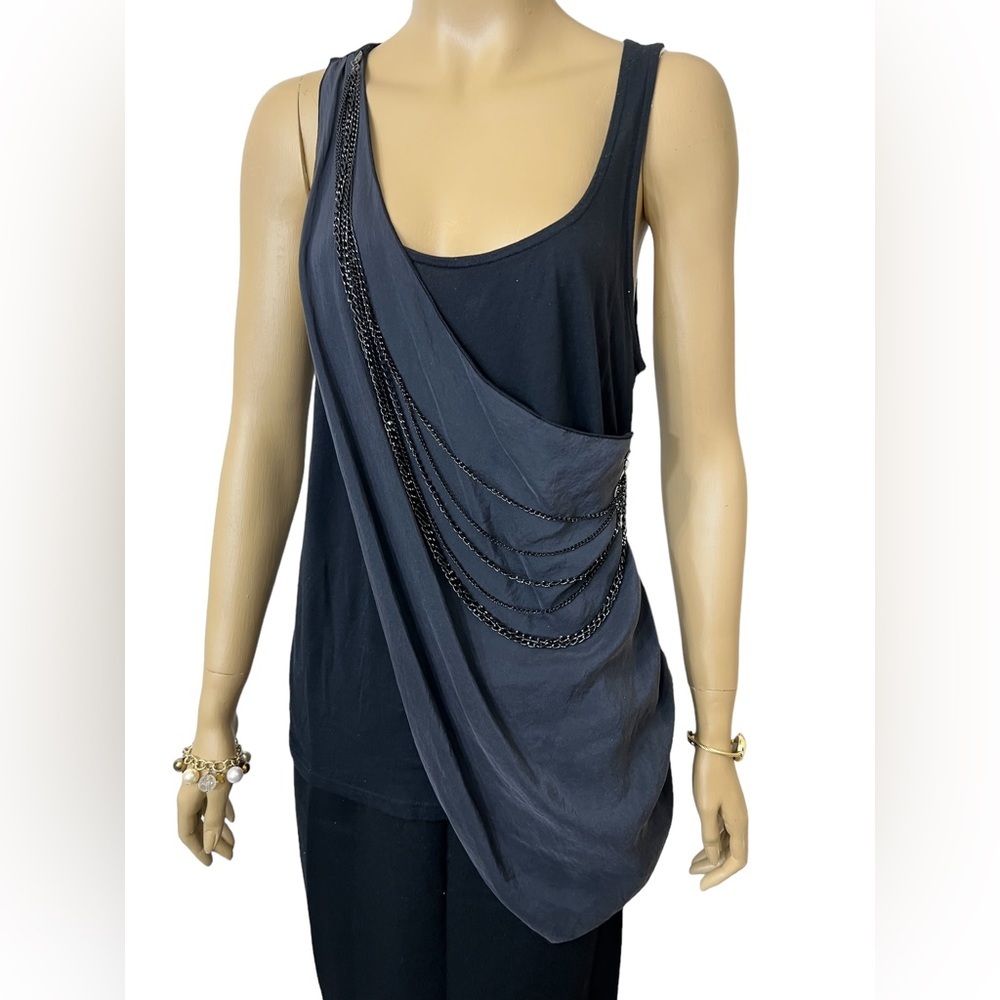 LAQUETTE LADYS FANCY BLOUSE WITH CHAINS. VERY SEXY AND FLATTERING SIZE S…